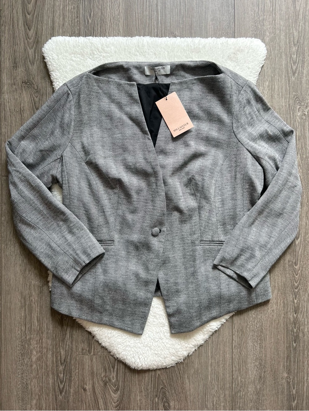 MM Lafleur Gray Collarless Wilson Women's Blazer NWT